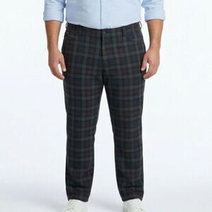 William Murray Golf Plaid Performance Pants Size 40 Straight Fit Green Tartan